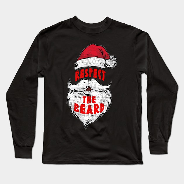 Christmas-Respect The Beard Long Sleeve T-Shirt by AlphaDistributors